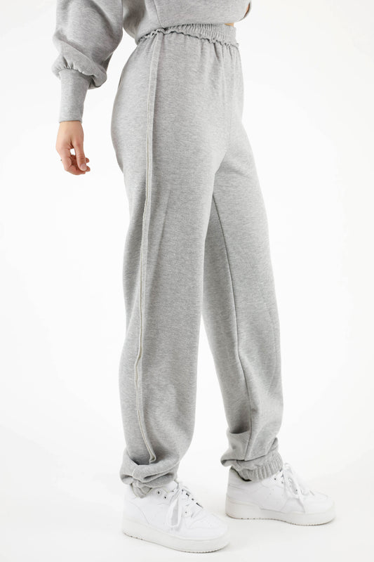 UNISEX cozy fleece jogger contrast side seam regular-fit jogger sweatpants