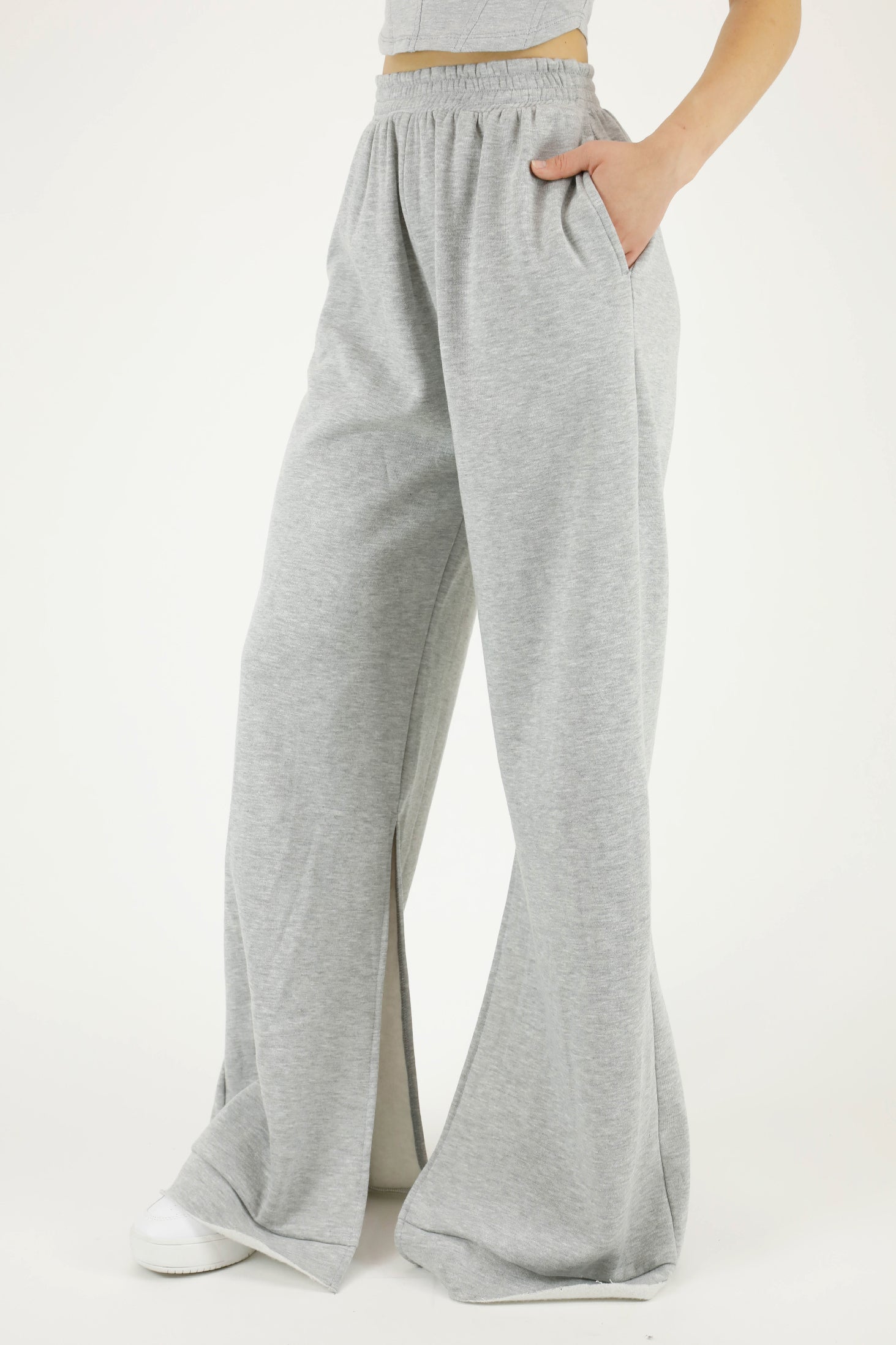 Buy Premium Fleece Wide Leg Sweatpants - Order Bottoms online