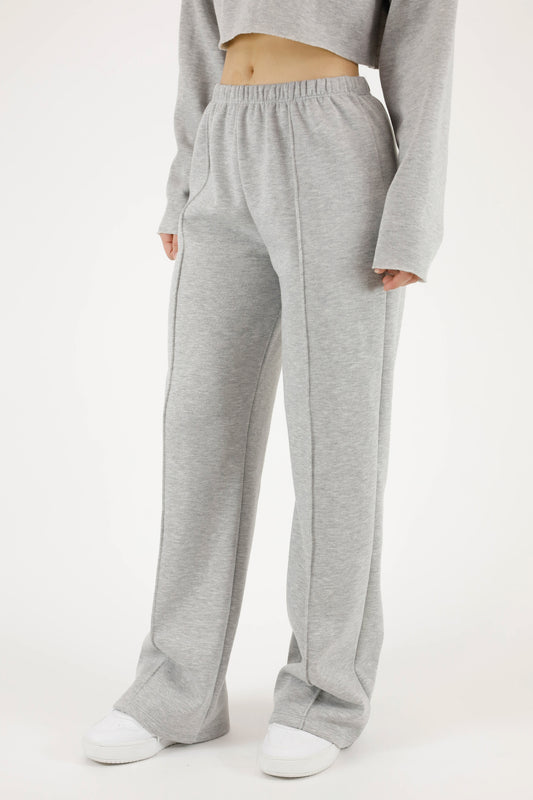 Premium Cotton Fleece Relaxed Fit PinTucked Sweatpants with Inside Drawstring
